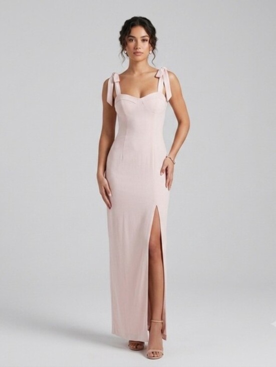 BHLDN Dresses & Skirts - BHLDN /Anthropolgie Blush Pink Maxi Dress with Tie Straps